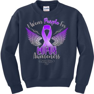 I Wear Purple For Lupus Awareness Kids Sweatshirt