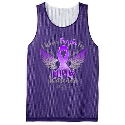 I Wear Purple For Lupus Awareness Mesh Reversible Basketball Jersey Tank