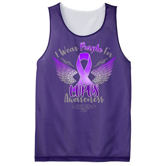 I Wear Purple For Lupus Awareness Mesh Reversible Basketball Jersey Tank