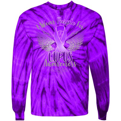 I Wear Purple For Lupus Awareness Tie-Dye Long Sleeve Shirt