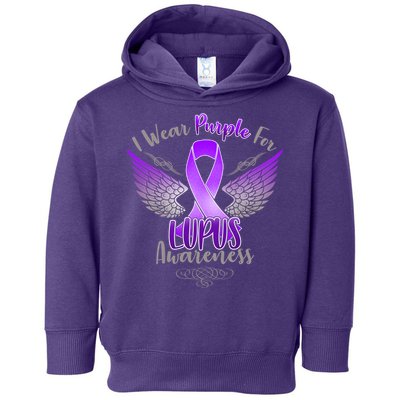 I Wear Purple For Lupus Awareness Toddler Hoodie