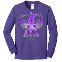 I Wear Purple For Lupus Awareness Kids Long Sleeve Shirt