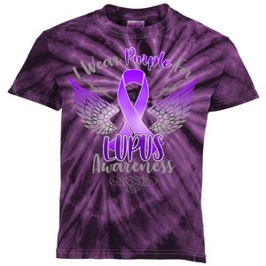 I Wear Purple For Lupus Awareness Kids Tie-Dye T-Shirt