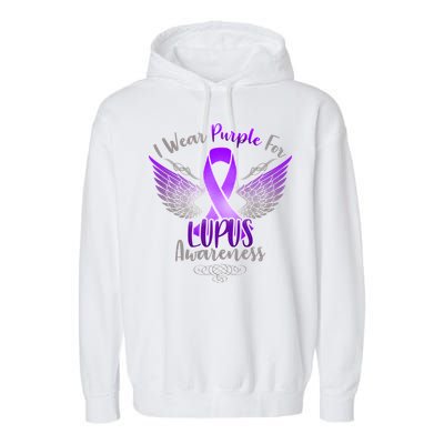 I Wear Purple For Lupus Awareness Garment-Dyed Fleece Hoodie