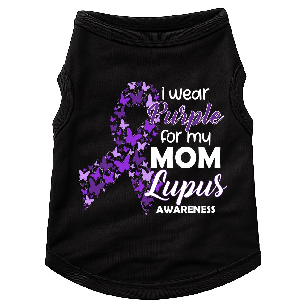 I Wear Purple For My Mom Lupus Awareness Doggie Tank