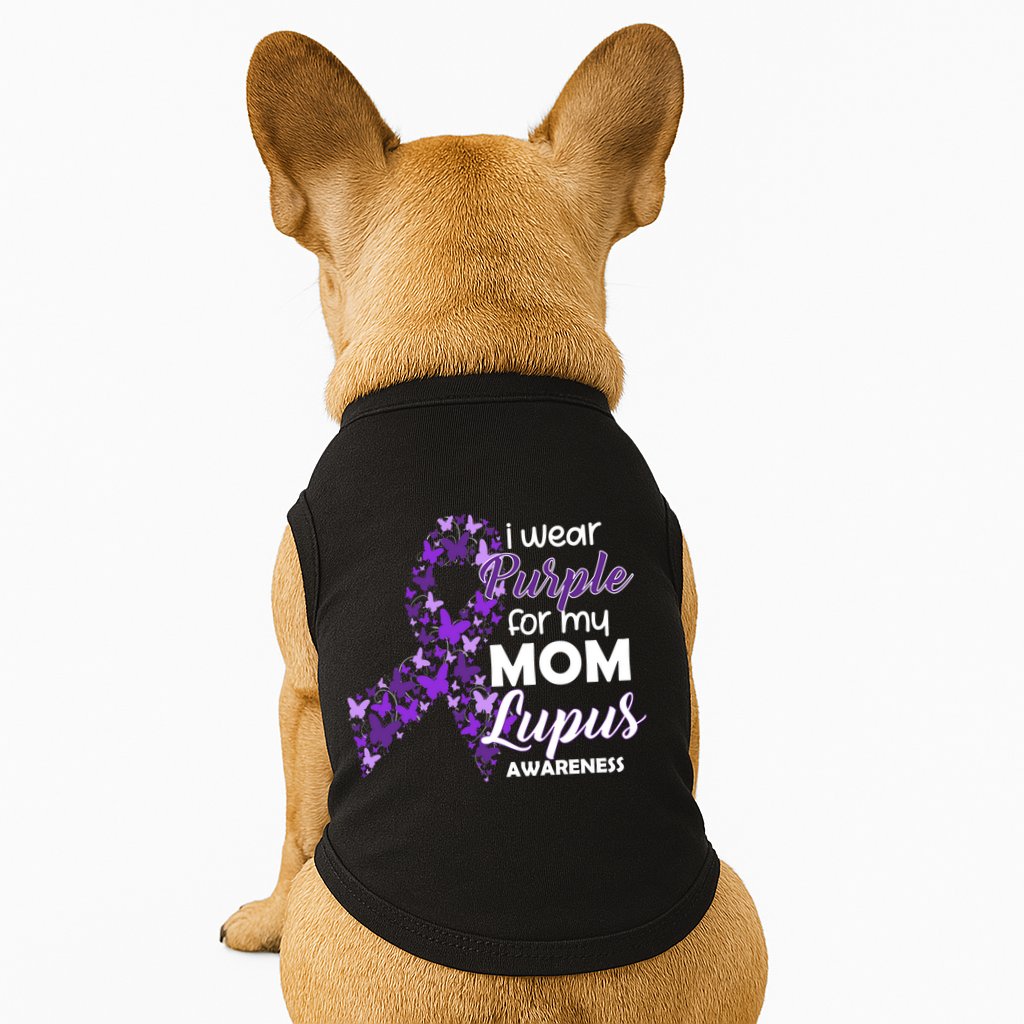 I Wear Purple For My Mom Lupus Awareness Doggie Tank