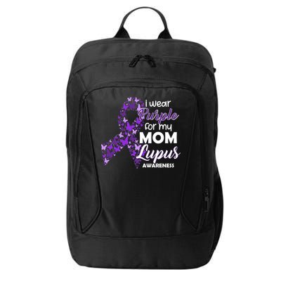 I Wear Purple For My Mom Lupus Awareness City Backpack