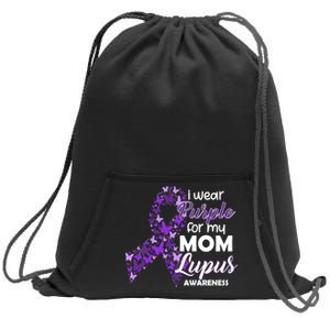 I Wear Purple For My Mom Lupus Awareness Sweatshirt Cinch Pack Bag