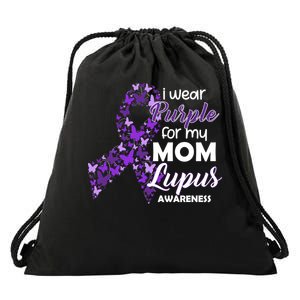 I Wear Purple For My Mom Lupus Awareness Drawstring Bag