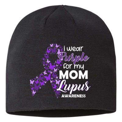 I Wear Purple For My Mom Lupus Awareness Sustainable Beanie