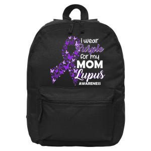 I Wear Purple For My Mom Lupus Awareness 16 in Basic Backpack