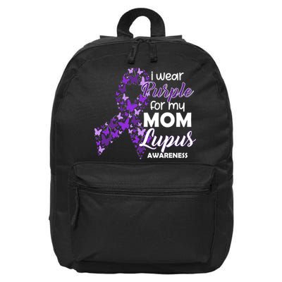 I Wear Purple For My Mom Lupus Awareness 16 in Basic Backpack