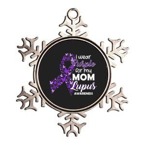 I Wear Purple For My Mom Lupus Awareness Metallic Star Ornament