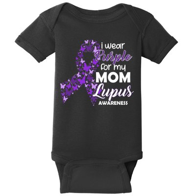 I Wear Purple For My Mom Lupus Awareness Baby Bodysuit