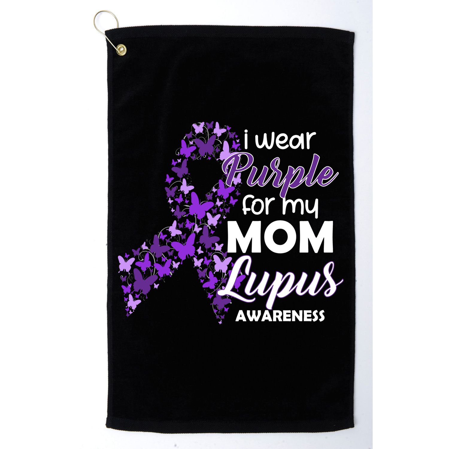 I Wear Purple For My Mom Lupus Awareness Golf Towel