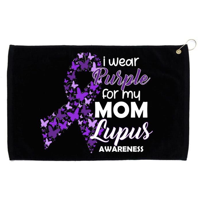 I Wear Purple For My Mom Lupus Awareness Grommeted Golf Towel