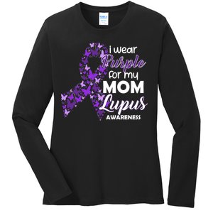 I Wear Purple For My Mom Lupus Awareness Ladies Long Sleeve Shirt