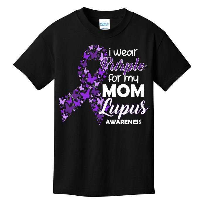 I Wear Purple For My Mom Lupus Awareness Kids T-Shirt