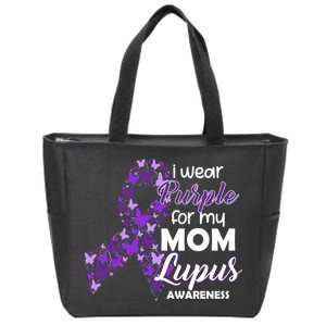 I Wear Purple For My Mom Lupus Awareness Zip Tote Bag