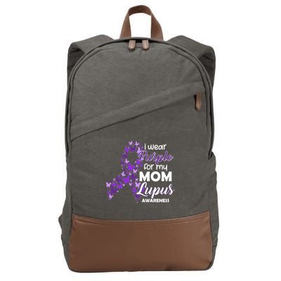 I Wear Purple For My Mom Lupus Awareness Cotton Canvas Backpack