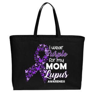 I Wear Purple For My Mom Lupus Awareness Cotton Canvas Jumbo Tote