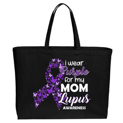 I Wear Purple For My Mom Lupus Awareness Cotton Canvas Jumbo Tote