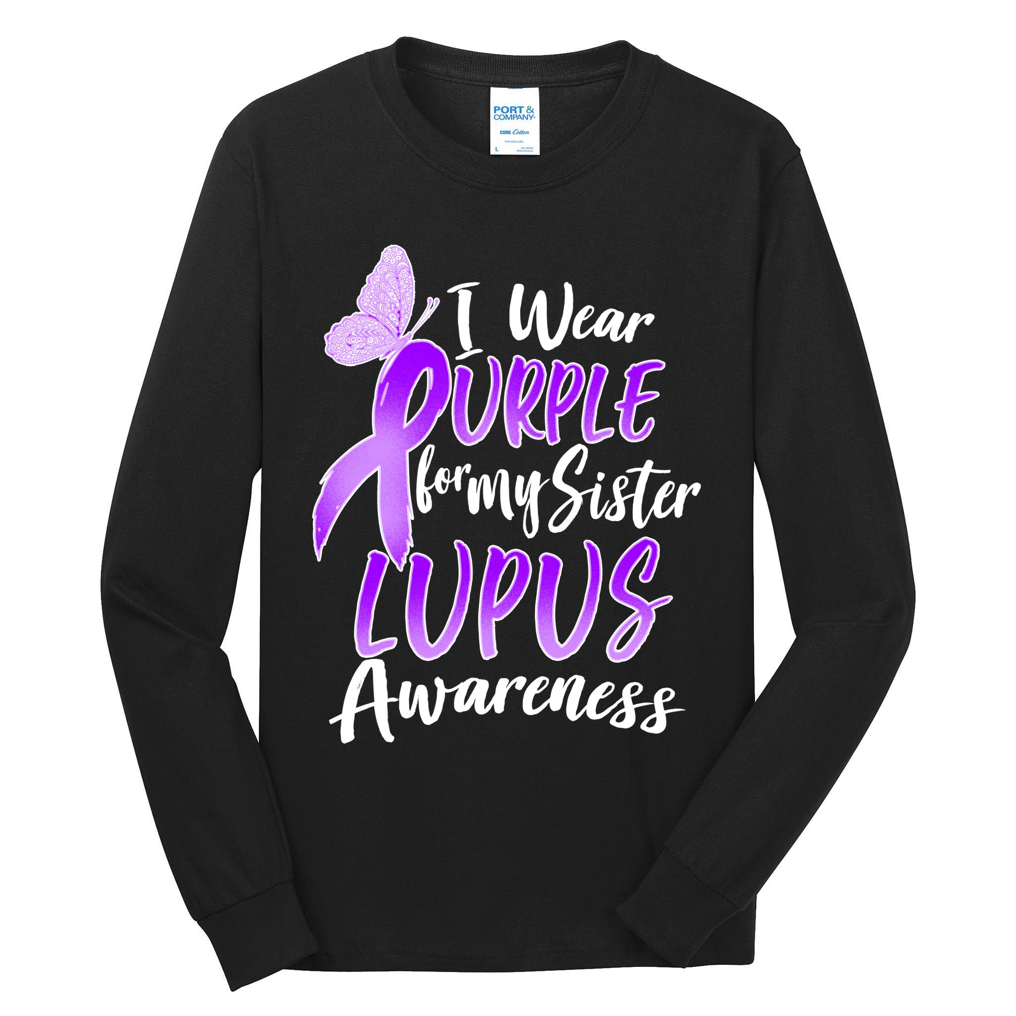 I Wear Purple For MY Sister Lupus Awareness Tall Long Sleeve T-Shirt