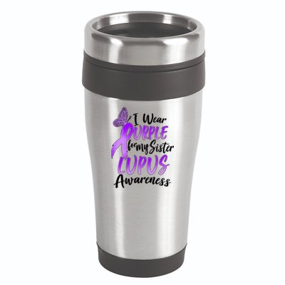I Wear Purple For MY Sister Lupus Awareness 16oz Travel Tumbler