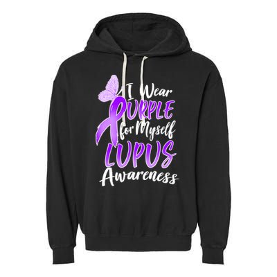 I Wear Purple For Myself Lupus Awareness  Garment-Dyed Fleece Hoodie