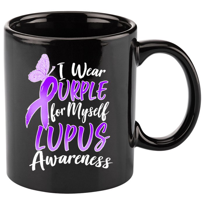 I Wear Purple For Myself Lupus Awareness  11oz C Handle Ceramic Mug