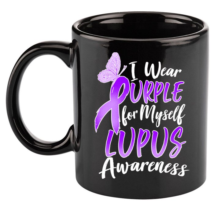I Wear Purple For Myself Lupus Awareness  11oz C Handle Ceramic Mug