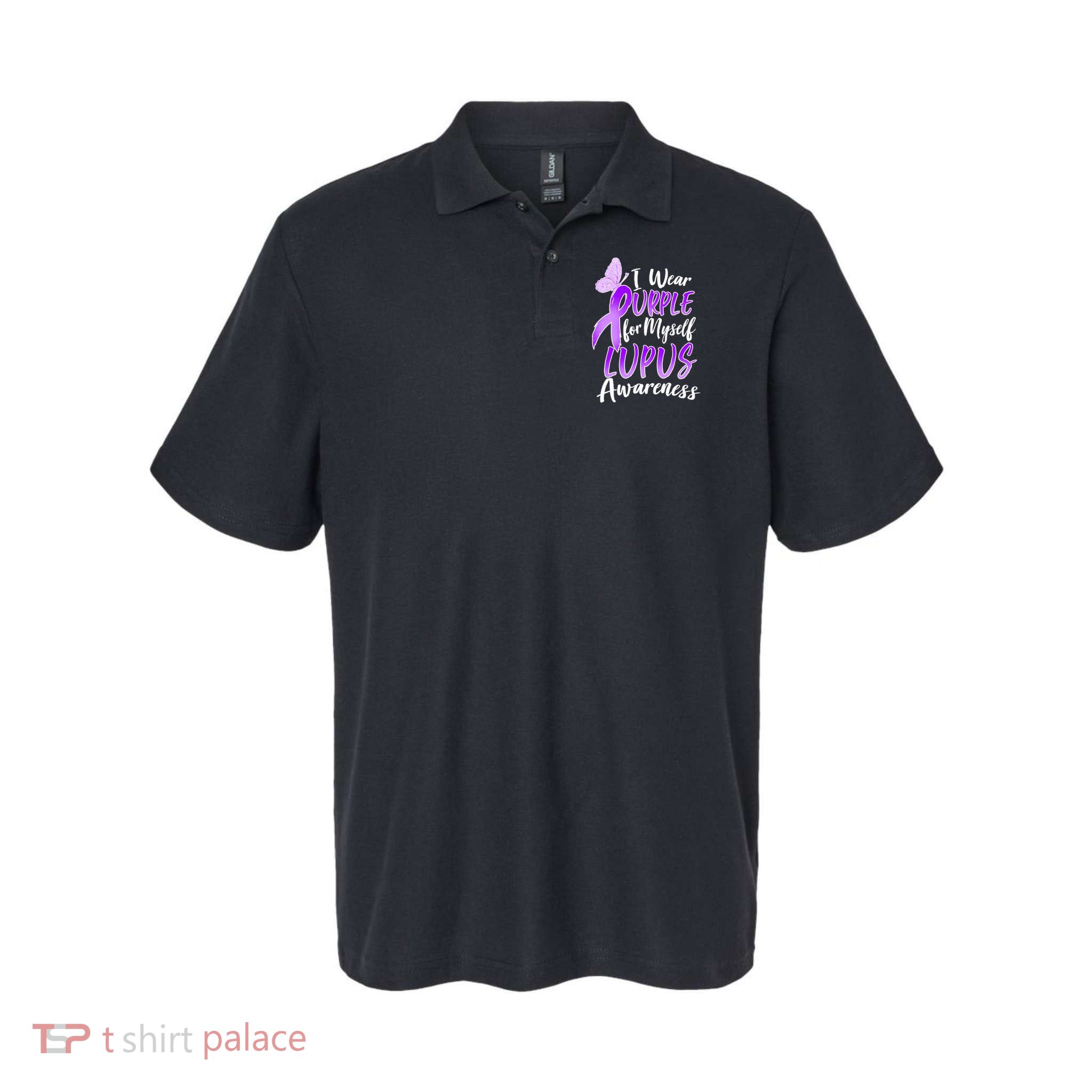 I Wear Purple For Myself Lupus Awareness  Softstyle Adult Sport Polo