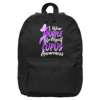 I Wear Purple For Myself Lupus Awareness  16 in Basic Backpack