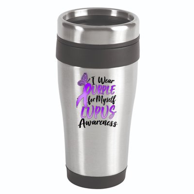 I Wear Purple For Myself Lupus Awareness  16oz Travel Tumbler