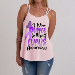 I Wear Purple For Myself Lupus Awareness  Women's Strappy Tank