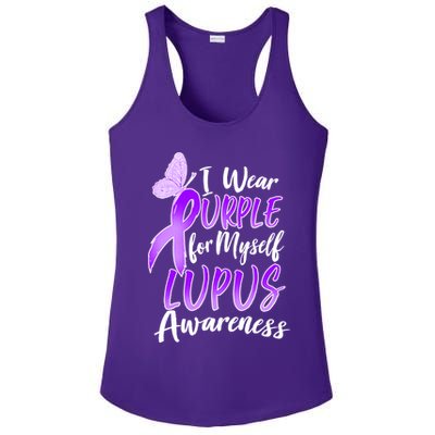 I Wear Purple For Myself Lupus Awareness  Ladies PosiCharge Competitor Racerback Tank