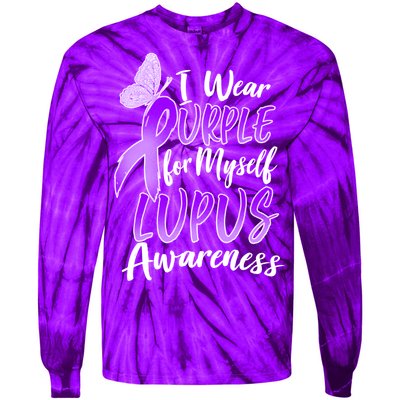 I Wear Purple For Myself Lupus Awareness  Tie-Dye Long Sleeve Shirt