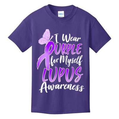 I Wear Purple For Myself Lupus Awareness  Kids T-Shirt