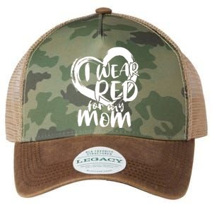 I Wear Red For My Mom Heart disease Awareness Legacy Tie Dye Trucker Hat