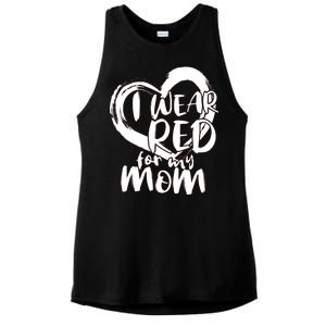 I Wear Red For My Mom Heart disease Awareness Ladies PosiCharge Tri-Blend Wicking Tank