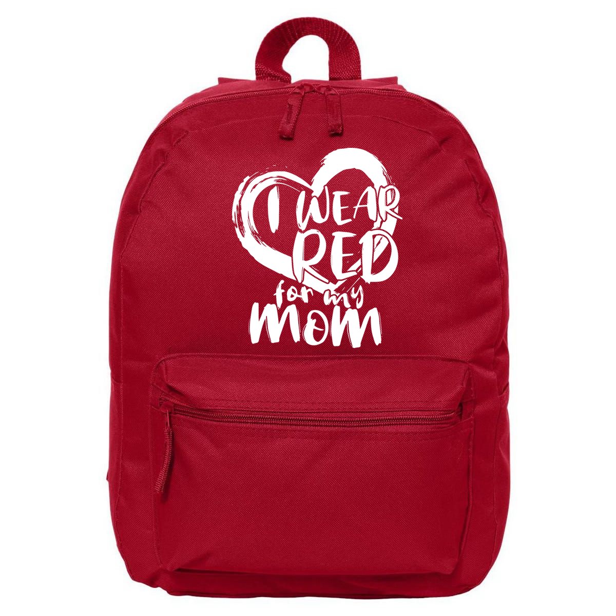 I Wear Red For My Mom Heart disease Awareness 16 in Basic Backpack