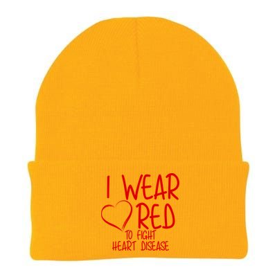 I Wear Red To Fight Heart Disease Knit Cap Winter Beanie