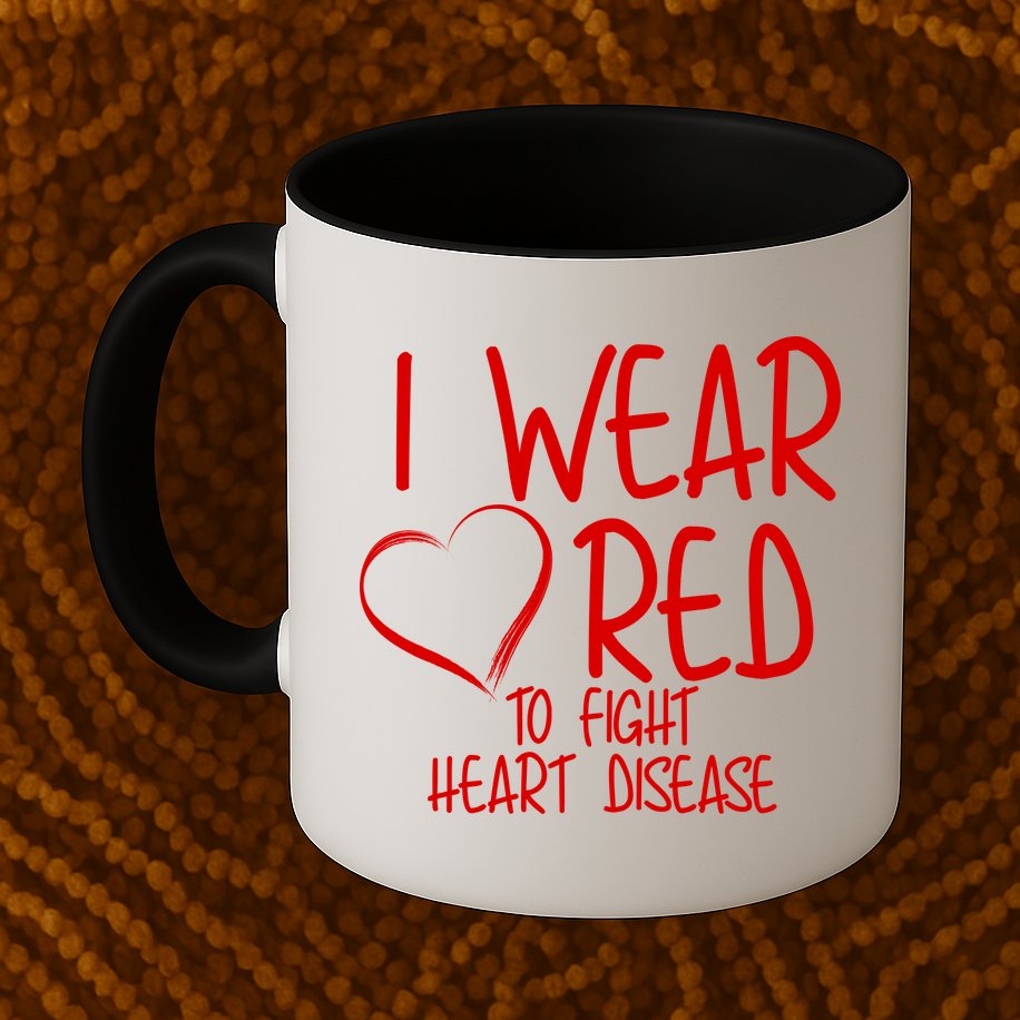 I Wear Red To Fight Heart Disease Mug