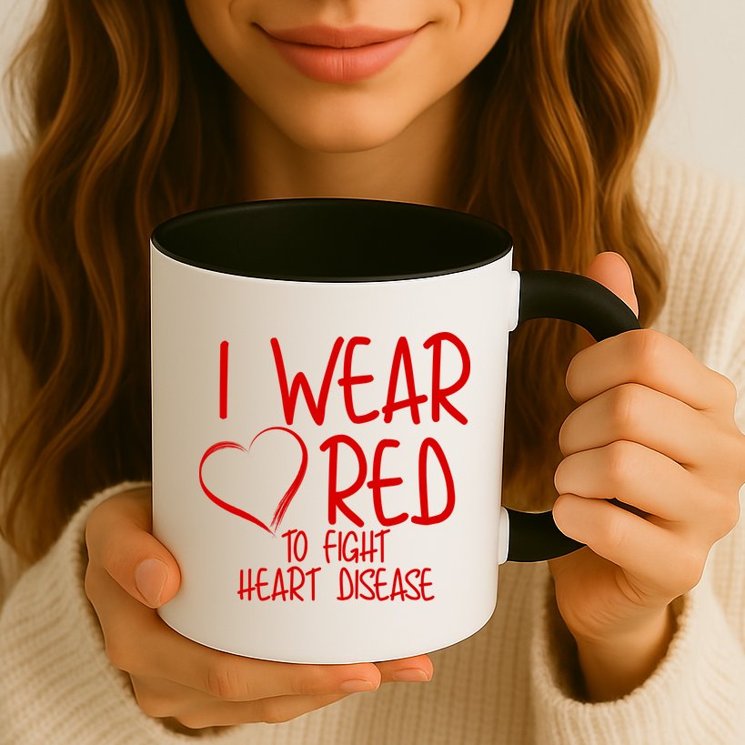 I Wear Red To Fight Heart Disease Mug