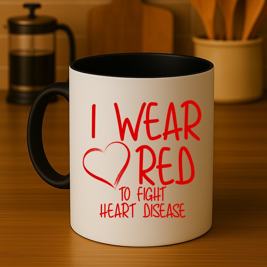 I Wear Red To Fight Heart Disease Mug