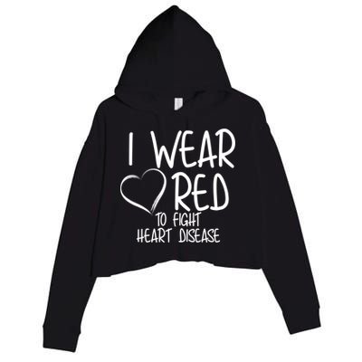 I Wear Red To Fight Heart Disease Crop Fleece Hoodie