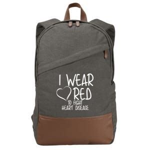 I Wear Red To Fight Heart Disease Cotton Canvas Backpack