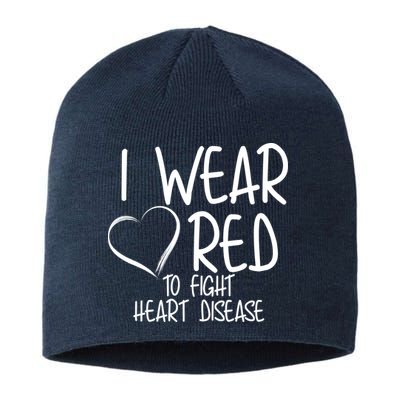 I Wear Red To Fight Heart Disease Sustainable Beanie