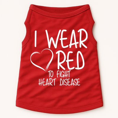 I Wear Red To Fight Heart Disease Doggie Tank