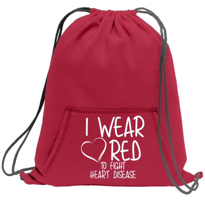 I Wear Red To Fight Heart Disease Sweatshirt Cinch Pack Bag